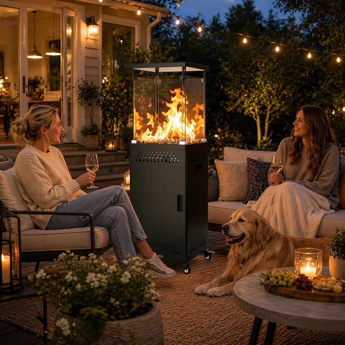 Pamapic 41,000 BTU Short Propane Patio Heater | Vent Body