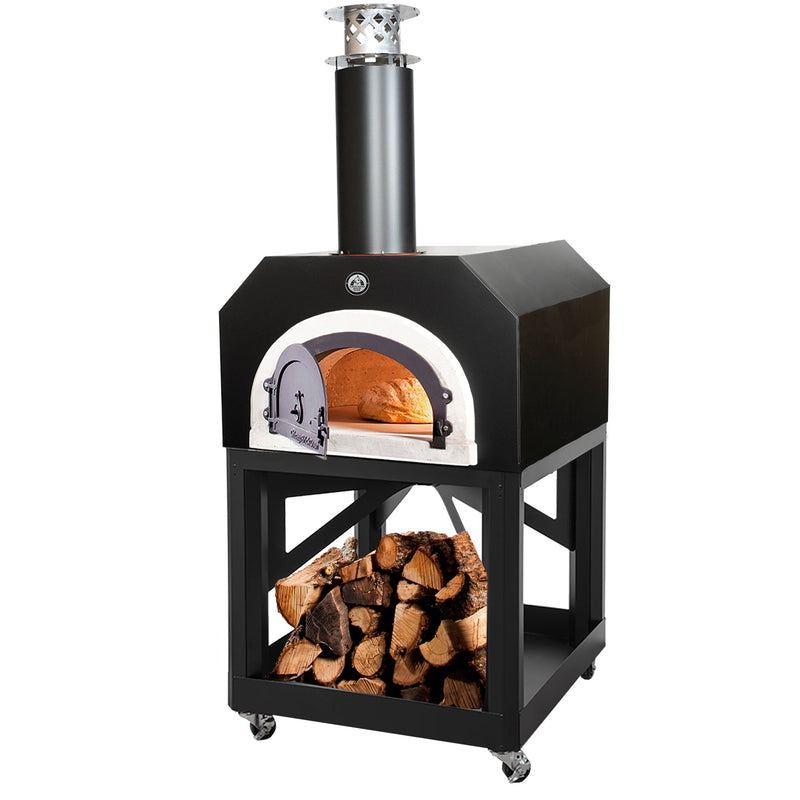 Chicago Brick Oven-750 Mobile Stand Wood Fired Pizza Oven | Solar Black