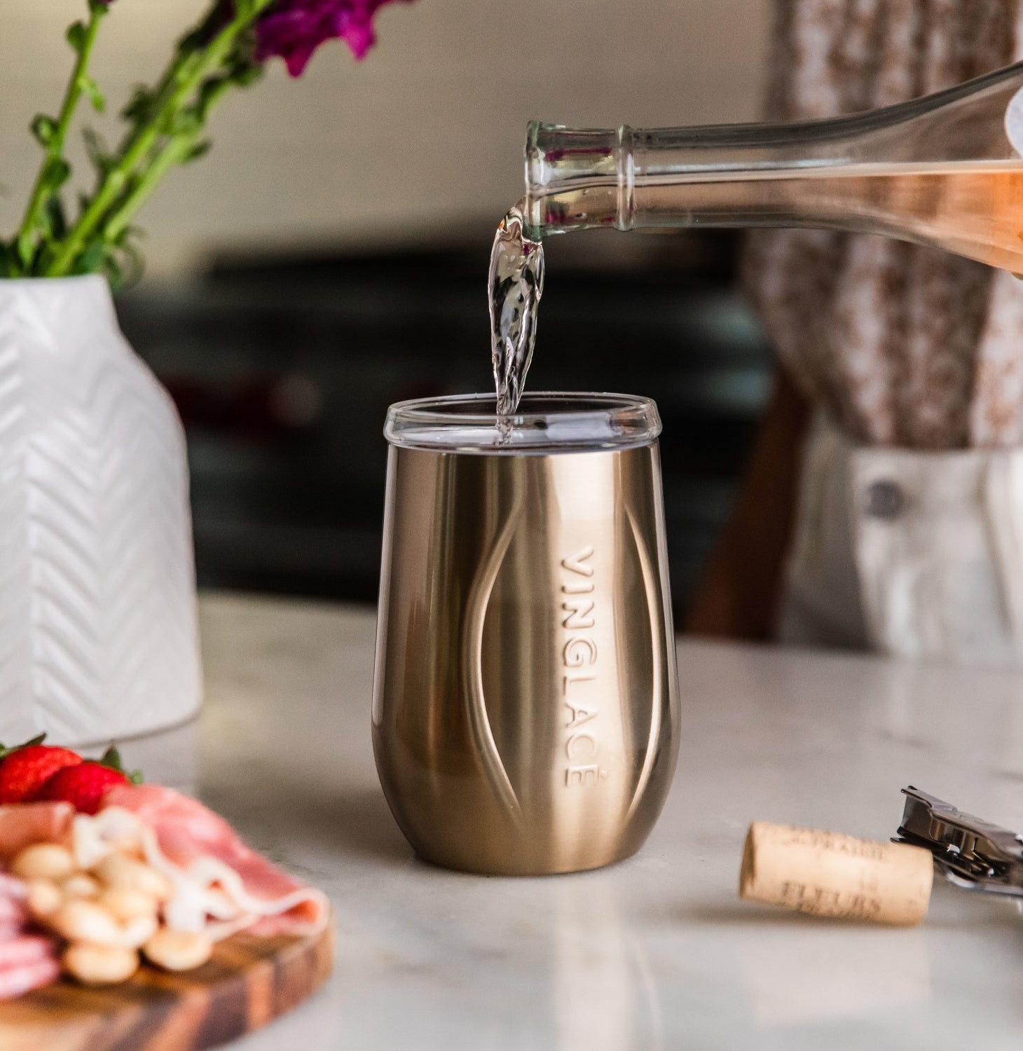 Vinglacé Glass Lined Wine Glass | Copper