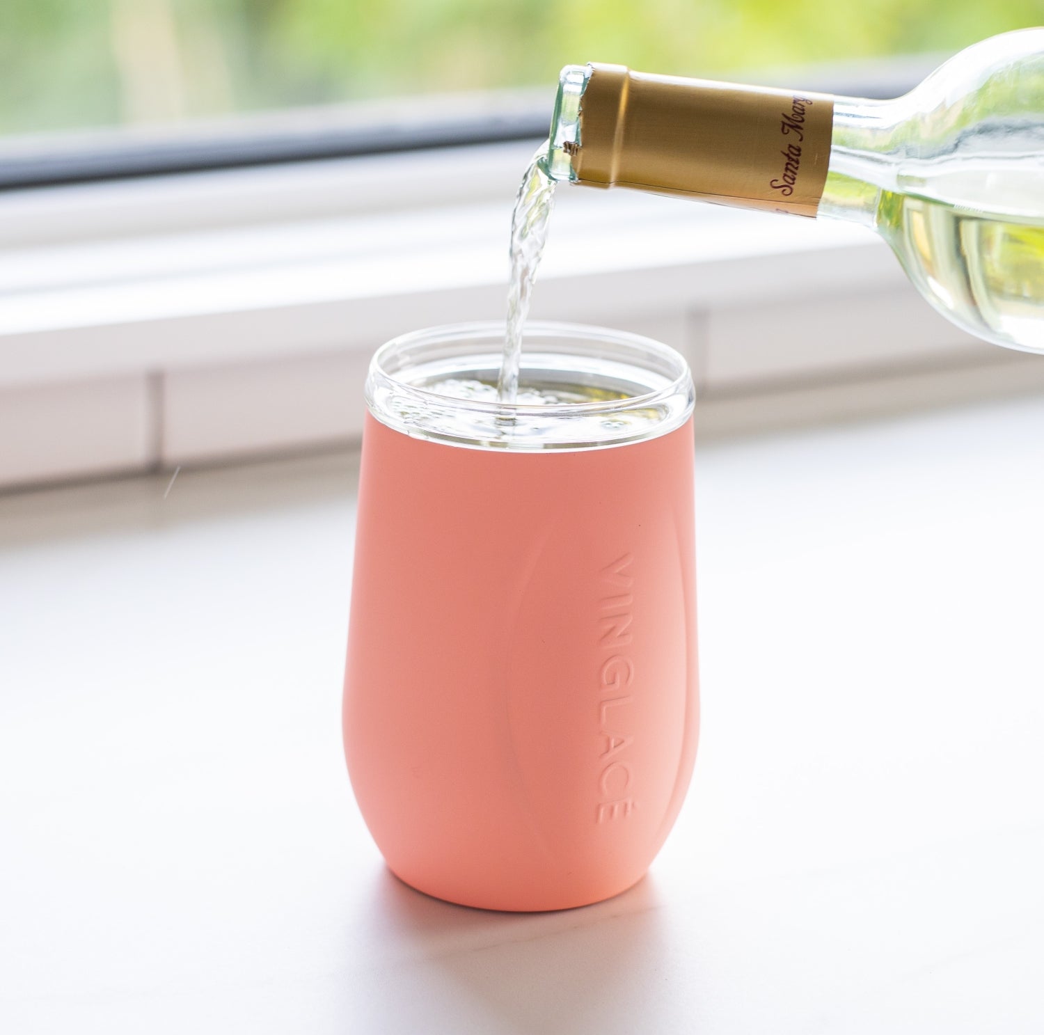 Vinglacé Glass Lined Wine Glass | Coral