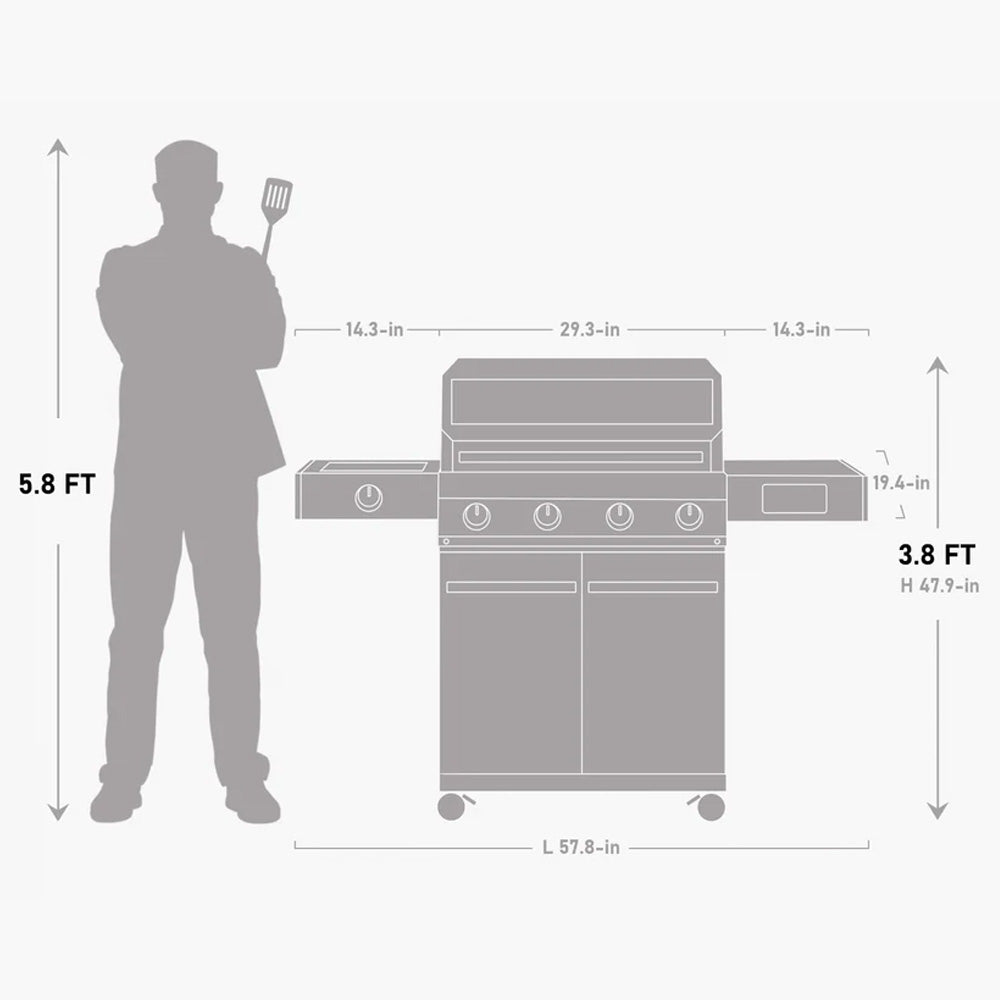 Monument Eminence 405 - Chic Clearview® Smart Stainless Gas Grill | Eminence 405 & Grill Cover
