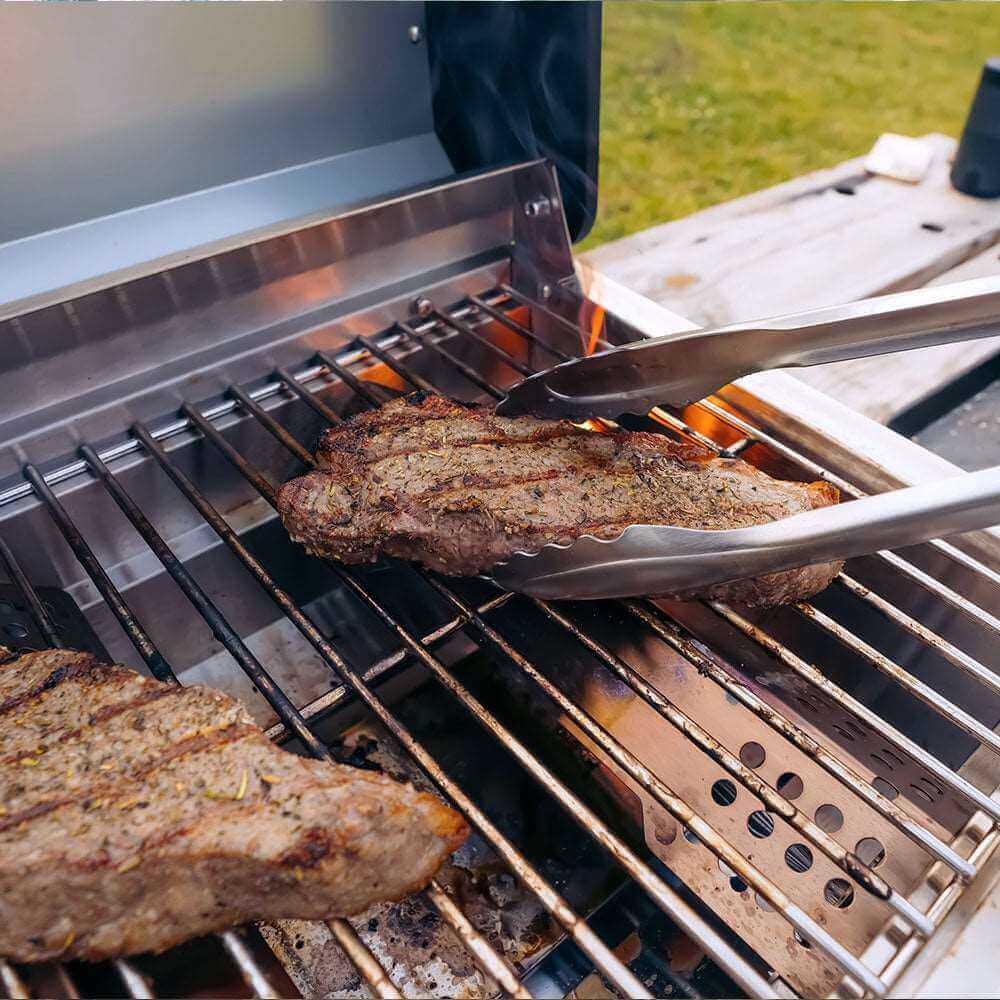 Monument G22 - Stainless Tabletop Propane Gas Grill | G22 & Grill Cover & 1 LB Tank Adapter