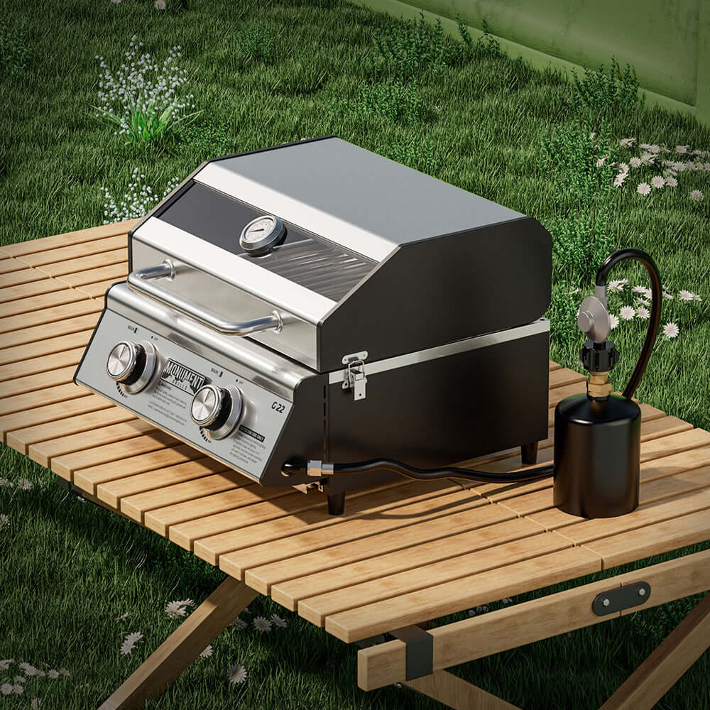 Monument G22 - Stainless Tabletop Propane Gas Grill | G22 & Grill Cover - view 14