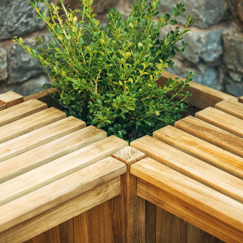 Grade A Teak Square Planter Box Connecting Bench image 4 - view 5