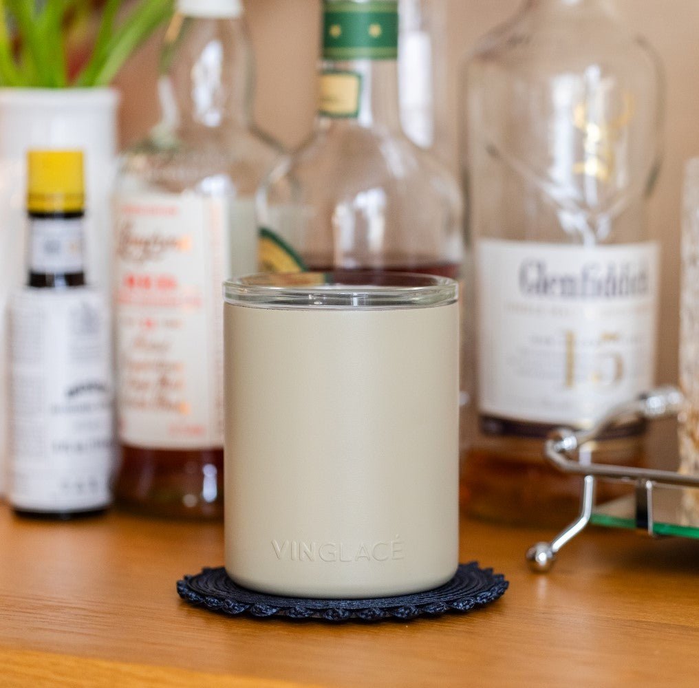 Vinglacé Glass Lined Whiskey Low Ball | Khaki