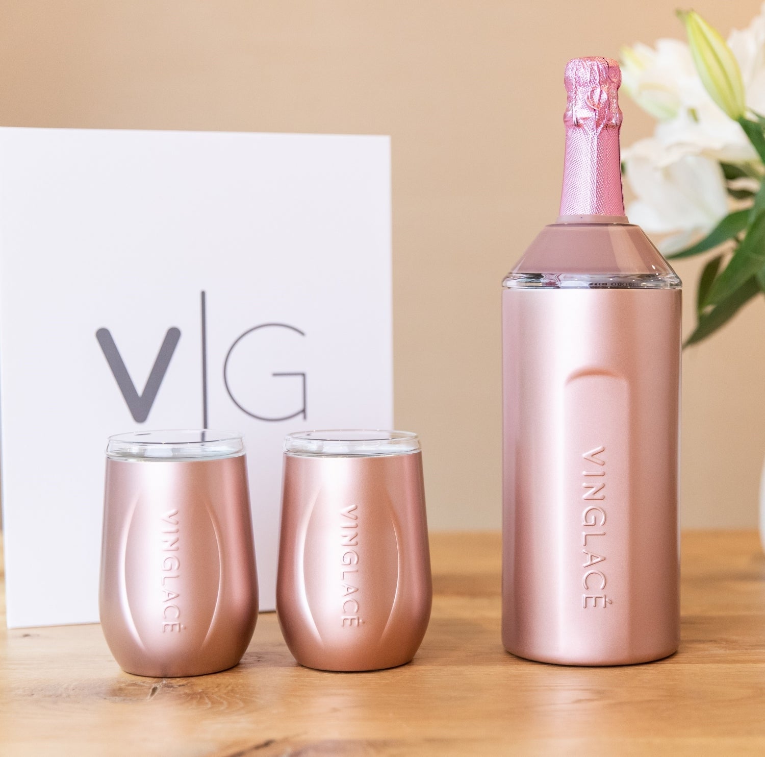 Vinglacé Wine Gift Set | Rose Gold