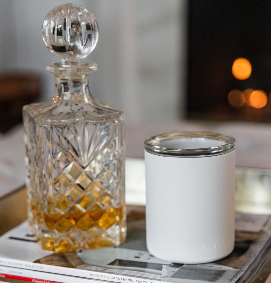 Vinglacé Glass Lined Whiskey Low Ball | White - view 10