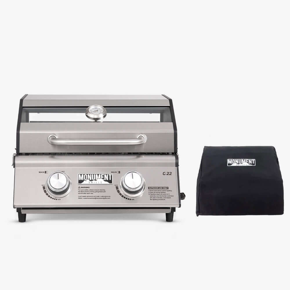 Monument G22 - Stainless Tabletop Propane Gas Grill | G22 & Grill Cover