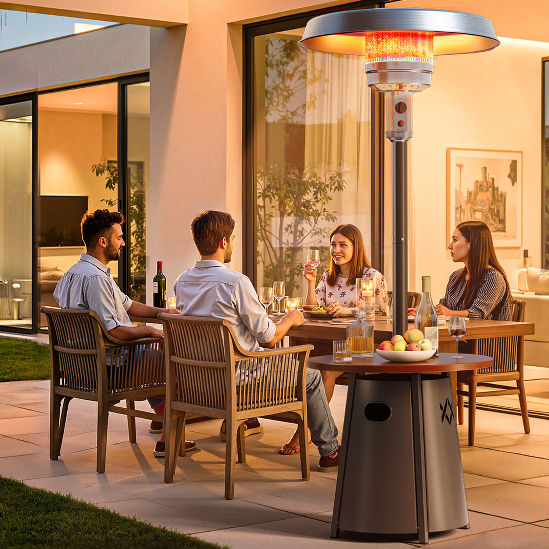 Pamapic 50,000 BTU Propane Patio Heater with 27.6" Round Table - view 2