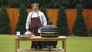 18" Kamado Grill with Grade A Teak Table | Black Aluminum