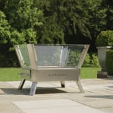 Stainless Steel Glass Fire Pit