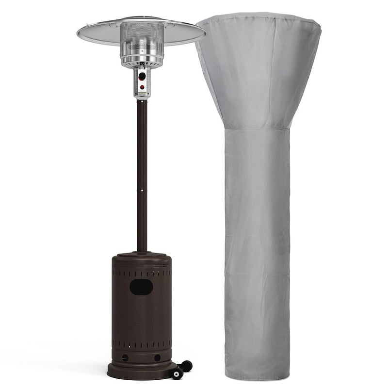 Pamapic 48,000 BTU Propane Freestanding Patio Heater with Cover & Wheels | Brown
