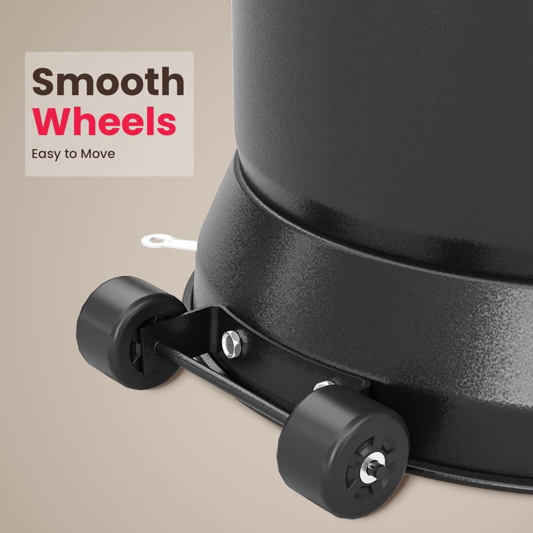 Pamapic 48,000 BTU Patio Heater Propane with Table Design & Wheels | Black