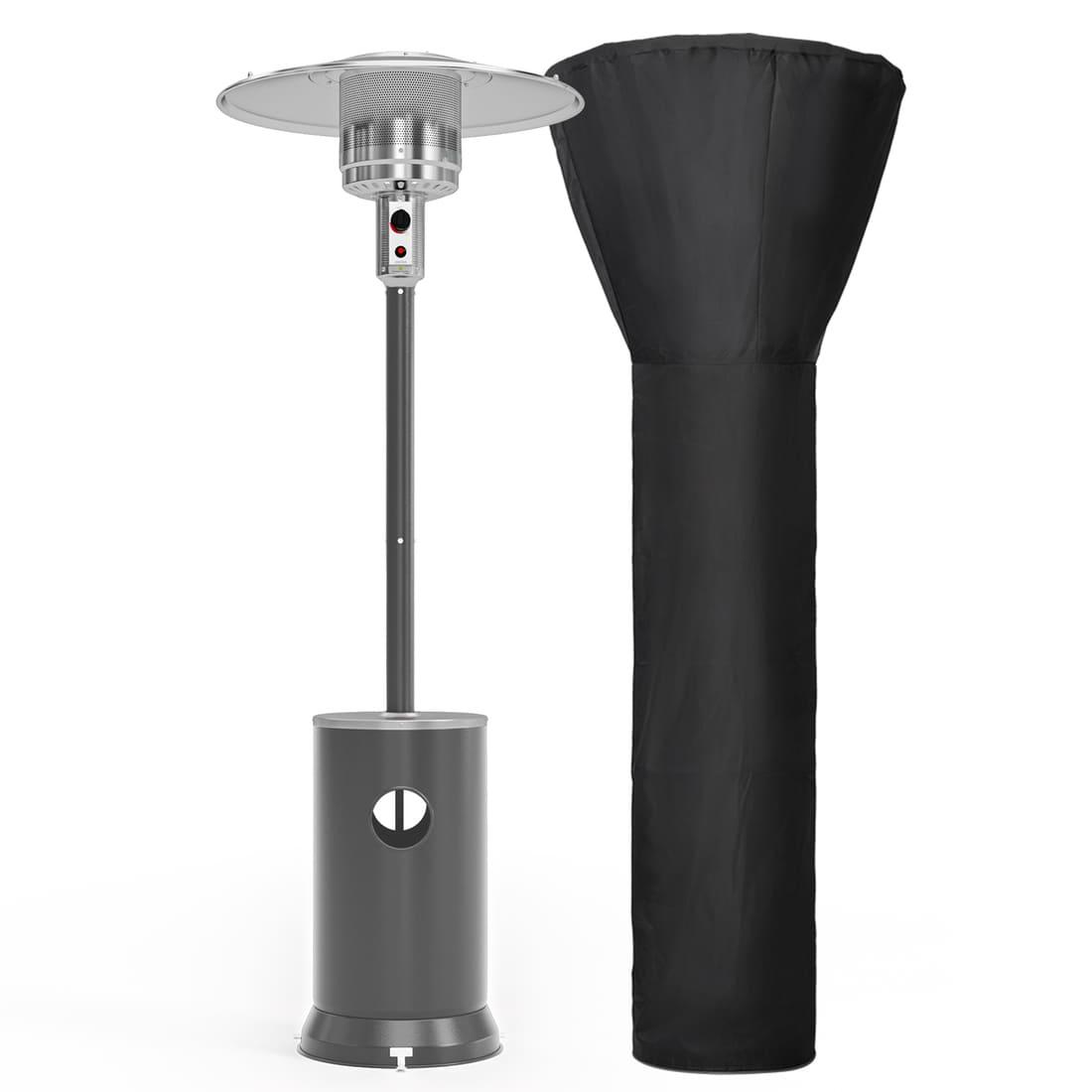 Pamapic 48,000 BTU Patio Heater Propane with Table Design & Wheels | Gray