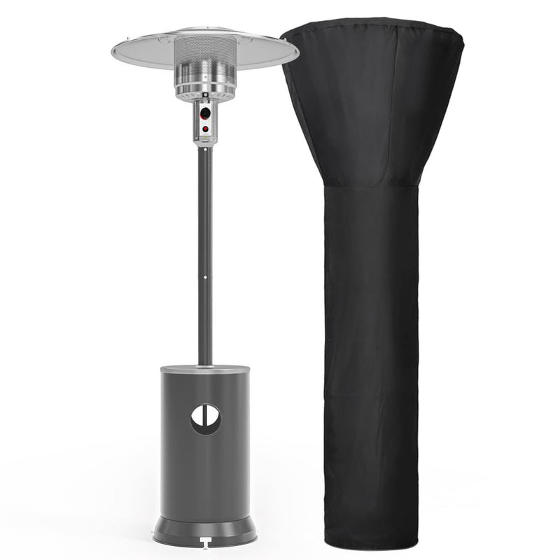 Pamapic 48,000 BTU Patio Heater Propane with Table Design & Wheels | Gray