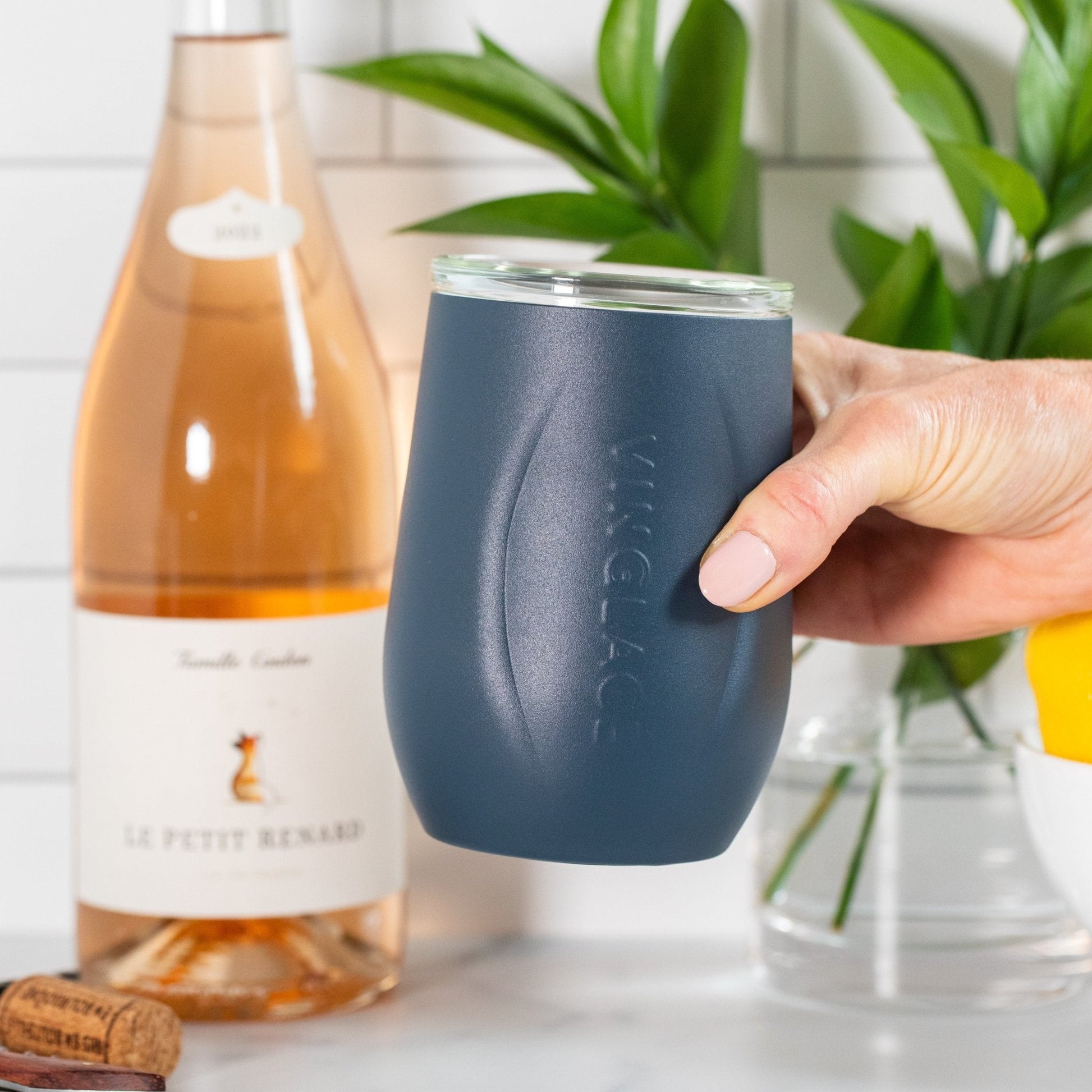 Vinglacé Glass Lined Wine Glass | Navy