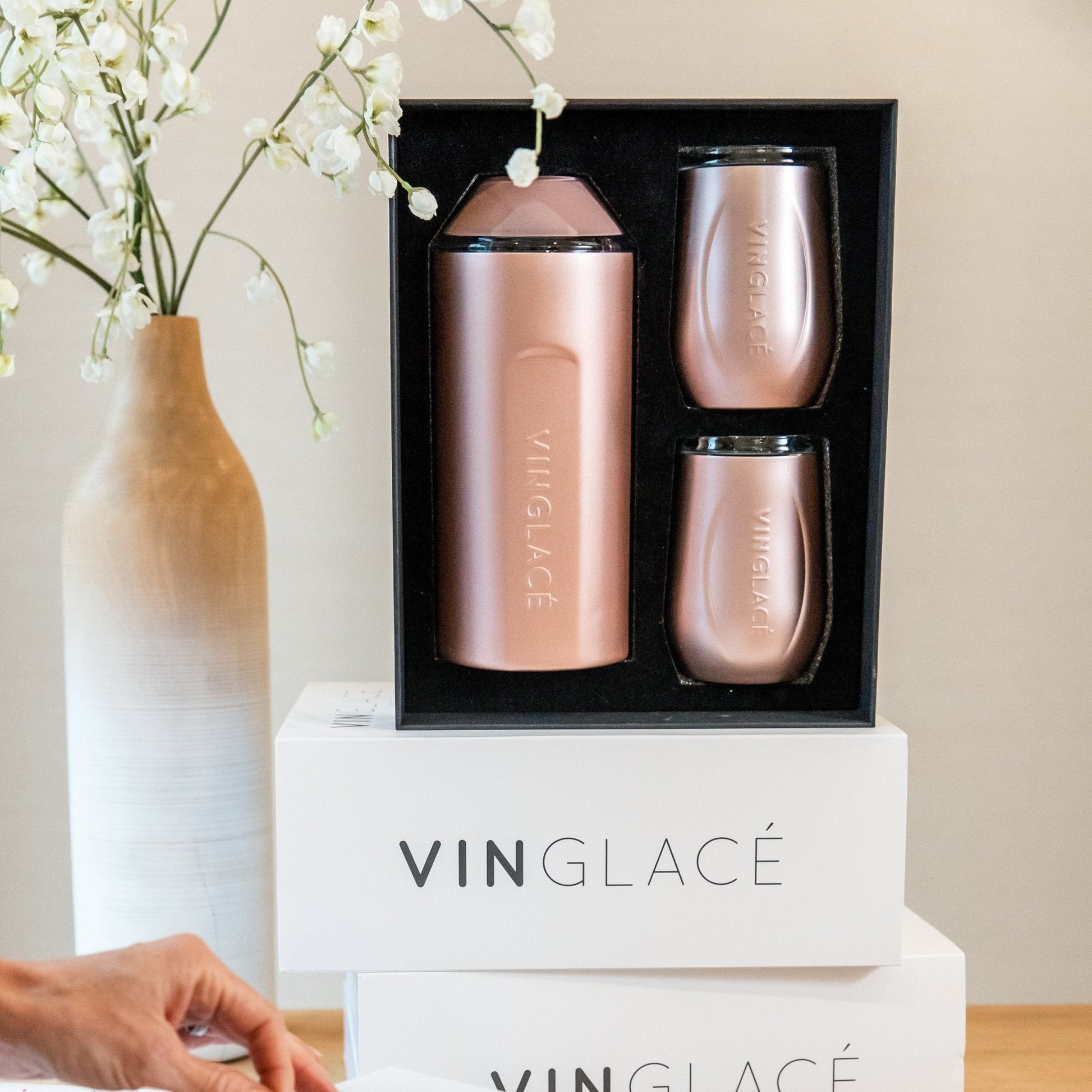 Vinglacé Wine Gift Set | Rose Gold
